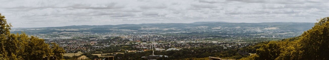Panoramic view of the City of Kassel as seen from the Hercules monument