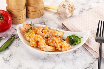 Stir fried prawn in sweet and sour sauce