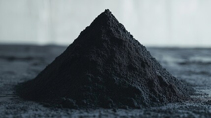 Dark powder cone, studio, textured background, ingredient