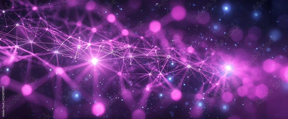 Poster abstract purple network connection background.