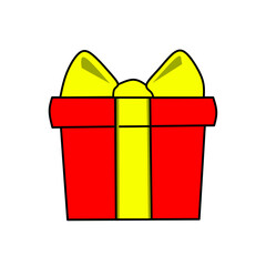 red gift box icon simple design illustration decoration