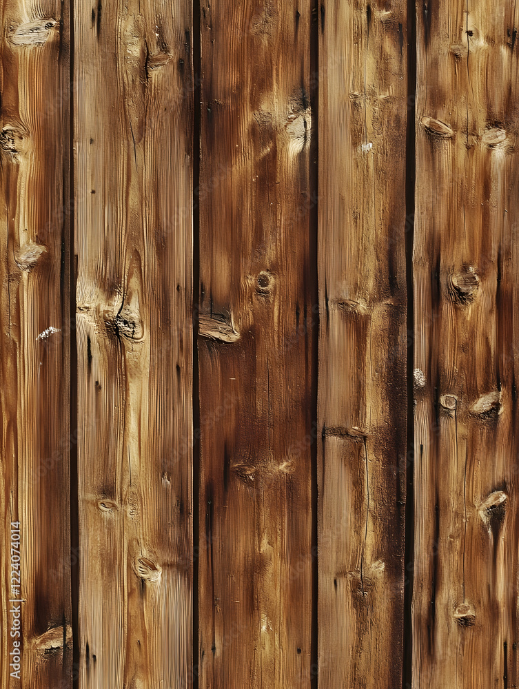 Poster Rustic wooden texture background with natural grain and knotted details perfect for various design projects : Generative AI