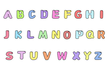 set of colorful line alphabet vector design