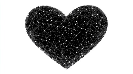 Obraz premium Flat design of a heart made entirely of connected dots and lines resembling a constellation