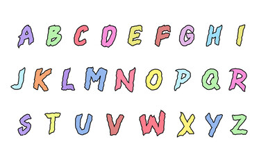 set of colorful line alphabet vector design