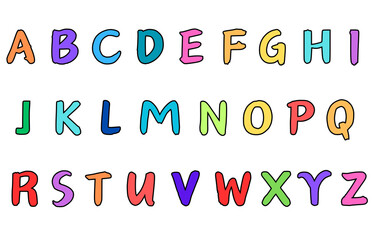set of colorful line alphabet vector design