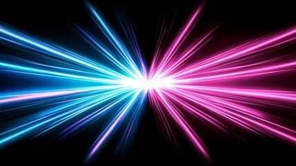 Dynamic light burst action digital art creation abstract concept dark environment symmetrical viewpoint