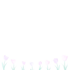 手描き風ナチュラルチューリップスクエアフレーム⭐︎PNG