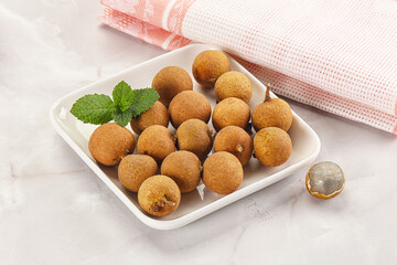 Tropical delicous fruit Longan heap