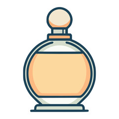 Obraz premium perfume bottle cologne spray flat color vector illustration template design