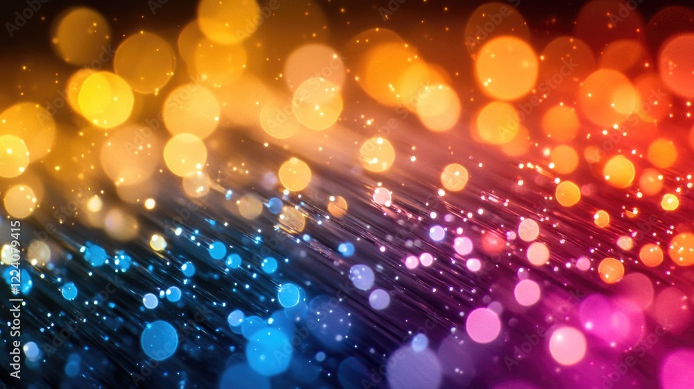 Poster vibrant abstract bokeh light burst in multicolor spectrum