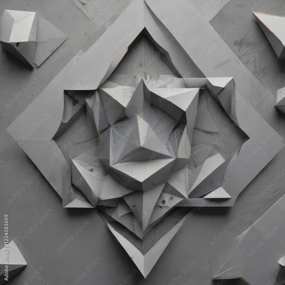 Poster abstract design elements on gray paper with geometric patterns, design elements, abstract shapes
