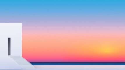 Fototapeta premium Minimalist Seascape at Sunset