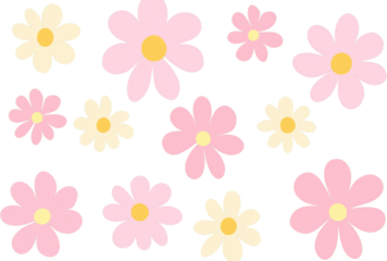 PNG Groovy pink floral summer pattern background flowers green.