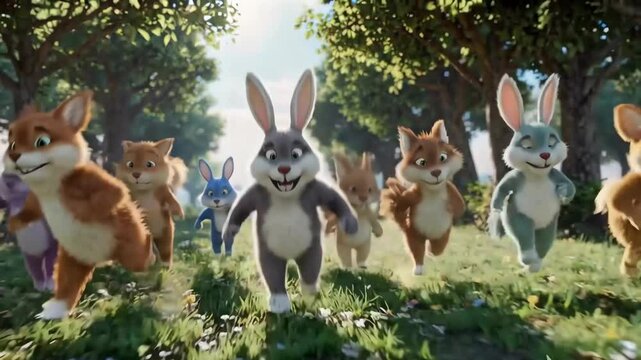 Animals run