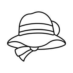 sun hat with a ribbon isolated on white background