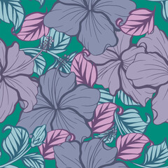 Hibicus flower pattern bold color