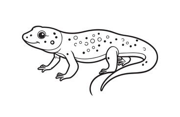 Naklejka premium lizard line art vector on a white background