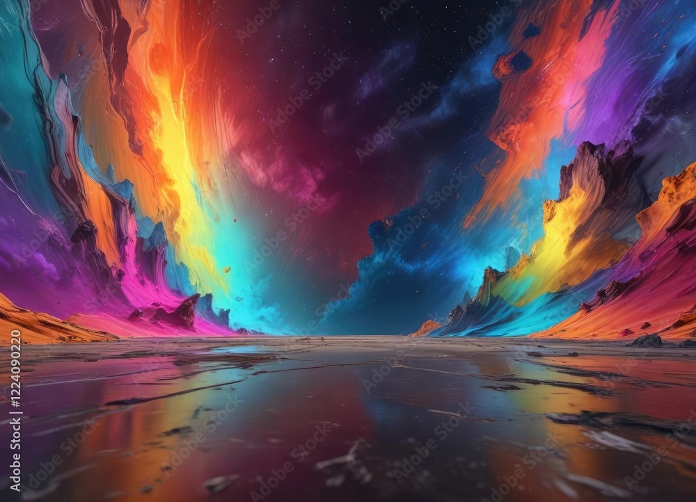 Poster a vast empty space with an abstract colorful background , background, plain