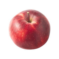 Red Apple Isolated on Transparent Background - Diagonal View, PNG Format