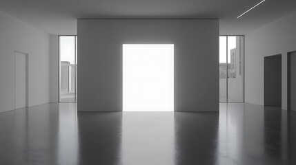 Minimalist Room with Bright Rectangular Light Feature
