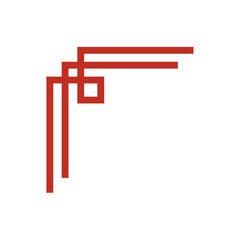 Chinese frame corner. Traditional Asian pattern. For decoration of banner, holiday card and Asian culture product. Vector illustration isolated on white background