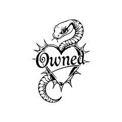 Owned Snake Heart Design, Snake Heart Owned