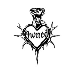 Owned Snake Heart Design, Snake Heart Owned