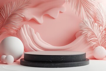 Perfect for ads, a minimal black 3D frame in high detail on a smooth backdrop.