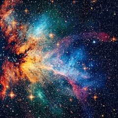 Naklejka premium enchanting view of the cosmos, filled with countless stars, sparkling like diamonds in the night sky, with swirling galaxies and vibrant cosmic colors