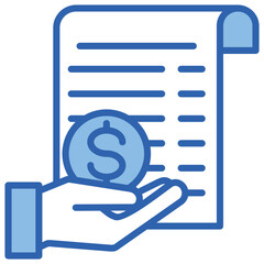 Cost Blue White Icon