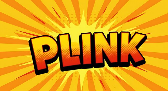 Dynamic Plink Comic Book Style Text Graphic