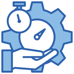 Efficiency Blue White Icon