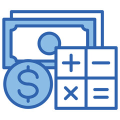 Obraz premium Finance Blue White Icon