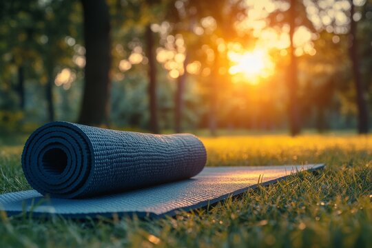Embracing Serenity: Sunrise Yoga Practice in Nature with Peaceful Participants Engaged in Various Poses