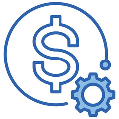 Monetary Blue White Icon