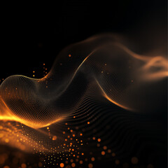 Abstract background with moving waves, generative AI illustration