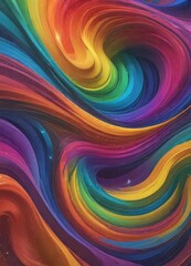Obraz premium Abstract background of rainbow colored swirls, decoration, colorful