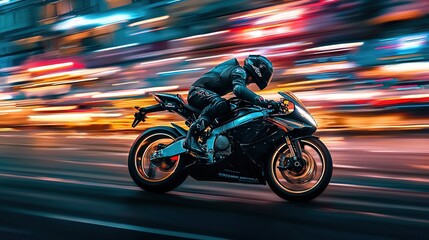 Night Rider: Speed, City, Motorcycle
