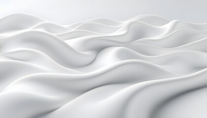 Abstract White Fabric Waves Background Image