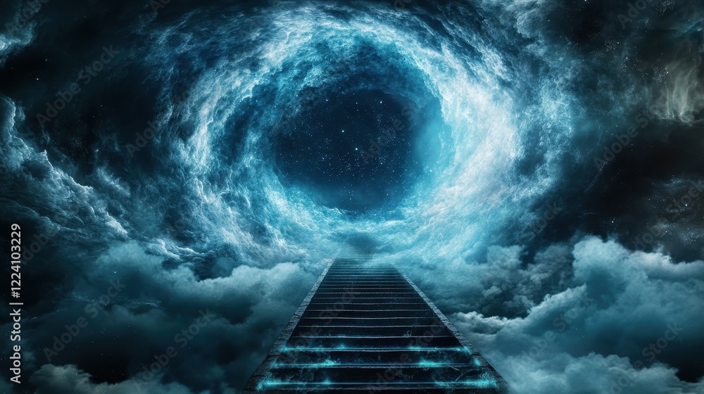 Wall mural portal to the cosmos: a surreal visual of a celestial vortex draws you into a mesmerizing journey th