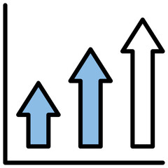 Growth Blue Black Icon