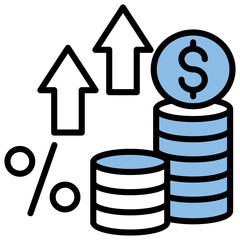 Inflation Blue Black Icon