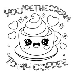 Kawaii Pun Food Match Line Art