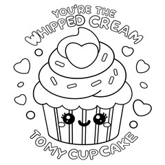 Kawaii Pun Food Match Line Art