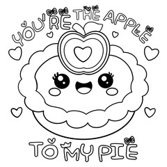 Kawaii Pun Food Match Line Art