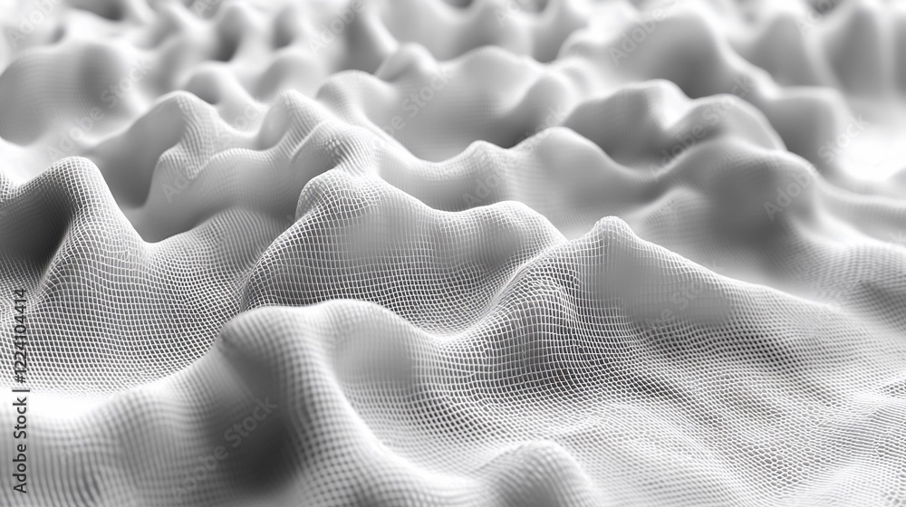 Poster Abstract grayscale undulating surface texture.
