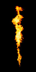 Long narrow fire line isolated on black