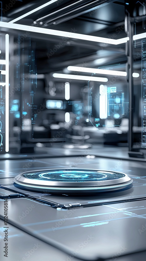 Poster a futuristic marketing lab with advanced technology analyzing customer preferences through real-time