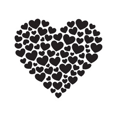 heart shape of black and white